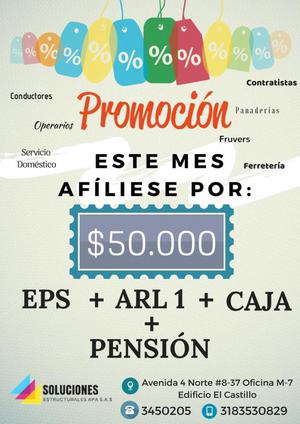 Afiliacion a Eps, Arl, Pension y Caja de Compensacion