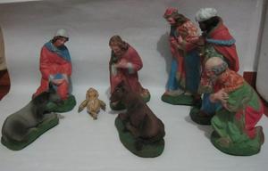 Antiguo Pesebre Navidad Figuras Caucho Bartoplas Grande