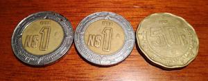 3 Monedas Mexico  y 
