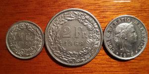 3 Monedas Suiza  Y 75