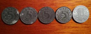 6 Monedas Austria  Y 59