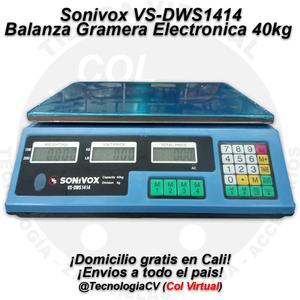 Balanza Gramera Electronica Negocio Revuelteria 40kg Sonivox