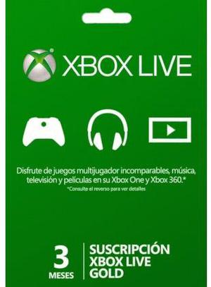 Membresía Xbox Live Gold 3 Meses