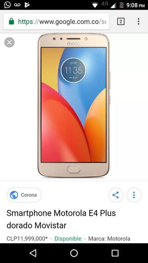 Vendo Moto E4 Plus Unica Dueña Dorado