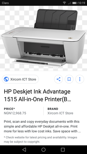 IMPRESORA Hp Deskjet Ink Advantage  All In One Color