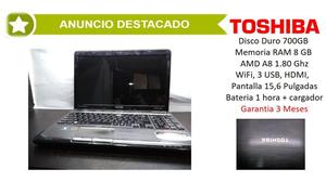 TOSHIBA PORTATIL AMD A GARANTIZADO 8GB RAM 700 GB DISCO