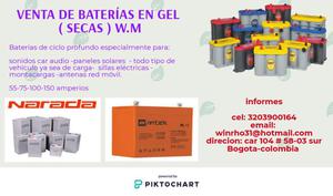 Venta de Baterías en Gel O Secas de 2.da