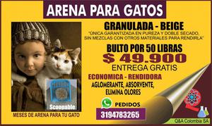 ARENA PARA GATOS BULTO 50 LIBRAS GARANTIZADA