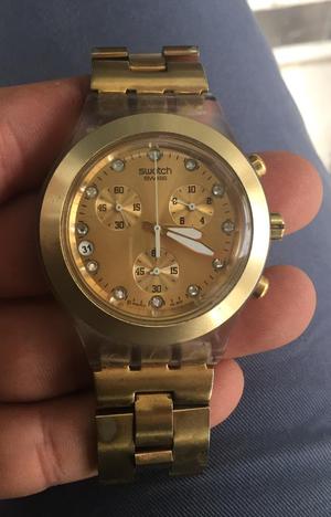 Reloj Swatch Cronografo Original Dorado
