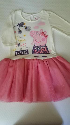 Vestido Tutu Pepa Pig Niña Tallas 5T 2T Disney Original