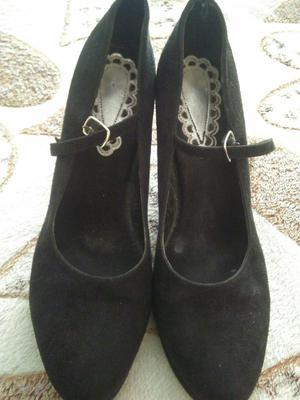 Zapatos Tacon Negros 38