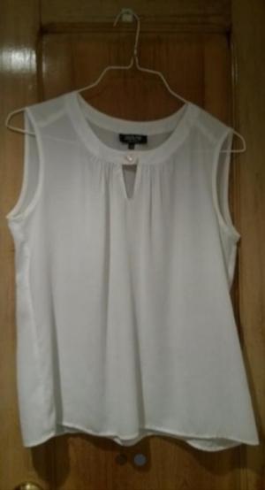 Blusa Blanca Chifon Talla M