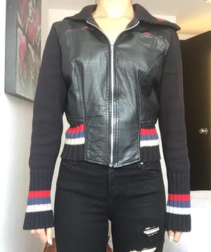 Chaqueta de Cuero Y Lana SM