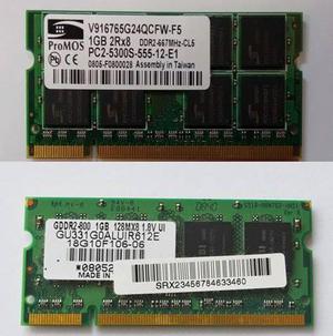 Memorias DDr2 1Gb x2 para portatil