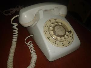 Antiguo teléfono blanco BELL funcional