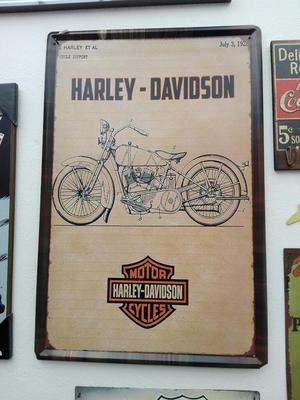 Aviso Metálico Harley Davidson