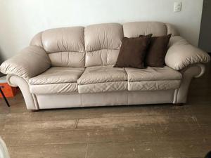 SofaCama Beige PuroCuero