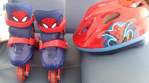 Combo patines Casco motivo spider man