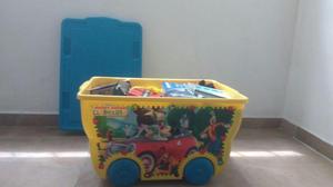 Carro canasta con ruedas para almacenamiento de mickey mouse