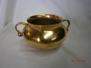 OLLA CRIOLLA EN BRONCE 2 ASAS ANTIGUA