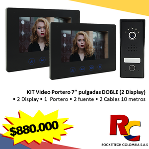 Kit Video Portero 7 Pulgadas DOBLE 2 Display fuente
