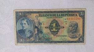 Billete Antiguo de 1 peso de 