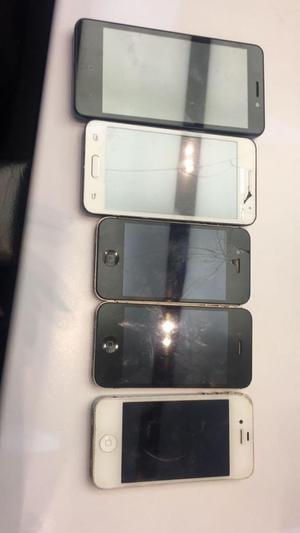 3 Iphone 4s, 1 samsumg Duos, 1 ZTE