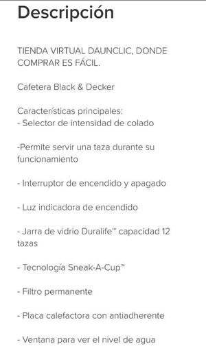 Cafetera Black Y Decker