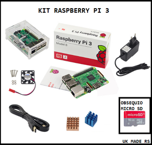 Raspberry Pi 3 Made UK, con accesorios, Obsequio MicroSD 16