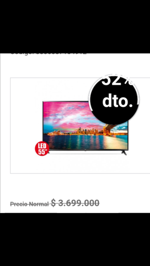Oferta TV LED LG 55 4K Smart TV, OBSEQUIO NETFLIX 4K ANTES $