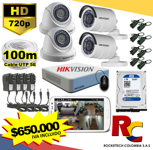 Kit 4 Cámaras de Seguridad 720p Hd