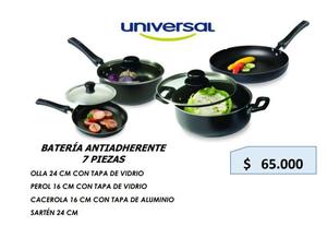 Bateria de Ollas 7 Piezas Universal