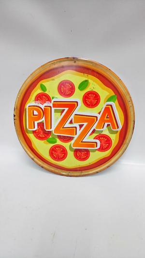 Aviso Metalico U.s.a Pizza Relieve