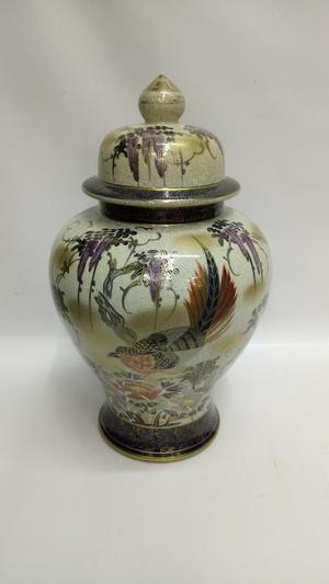 Florero Antiguo Japan Porcelana Tapa