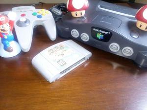 Hermoso Nintendo 64 con Mario 64 y un control