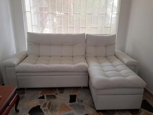 Sofa Cama Blanco con baúl