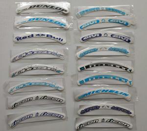 CALCOMANIAS PARA RINES BICICLETA Y MOTO JUEGO X8 *WHATSAPP