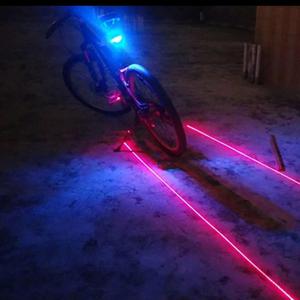 Luz Led Bicicleta Y Laser Advertencia