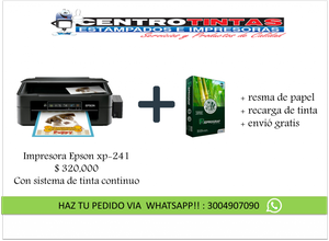 Impresora multifuncional Epson xp241 Recarga de tinta Resma