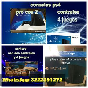 Play Station _pro Mas 4 Juegos 2 Control