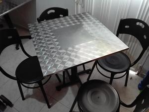 mesas de acero inoxidable sillas para negocio
