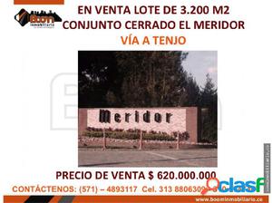 **VENTA LOTE EN CONDOMINIO EL MERIDOR TENJO