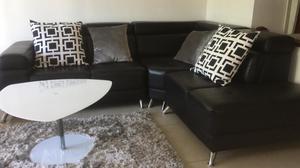 SUPER OFERTA Sofa negro en cuero de lujo perfecto estado