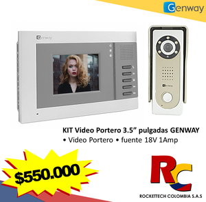 Kit Video Portero Genway display 3.5 Pulgadas fuente
