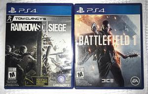 Battlefield 1 y Rainbow 6 siege PS4 NEGOCIABLES