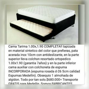 Cama Tarima 1.00x1.90 Completa