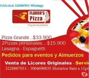 Pizza, panzerottis, lasagna, para eventos servicio a domicil