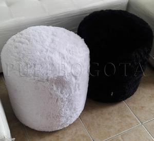 Vendo o permuto Puff Peluditos de 60x50 cm,negro blanco,