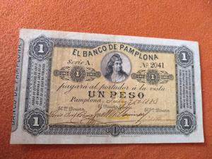 Billete Antiguo de $1 Pamplona