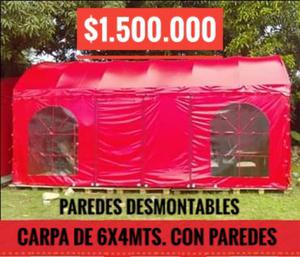 Carpa de 6x4mts con Paredes Desmontables